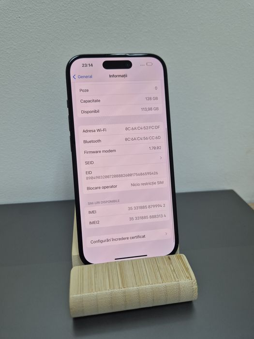 IPhone 15 Ca Nou 100% bateria