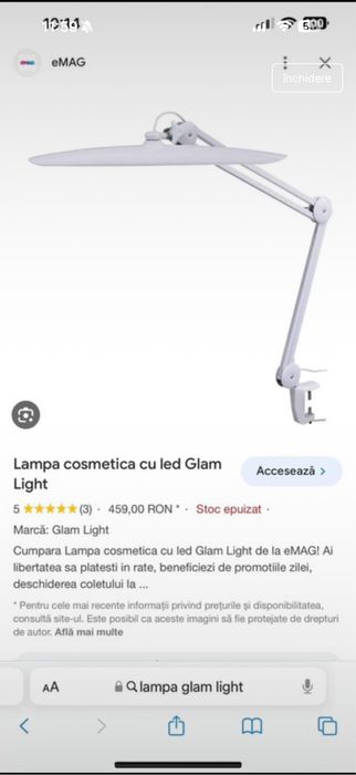 Lampa cosmetica