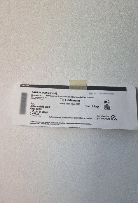 Bilet concert Till Lindelmann (Rammstein) "Meine Welt 2025"