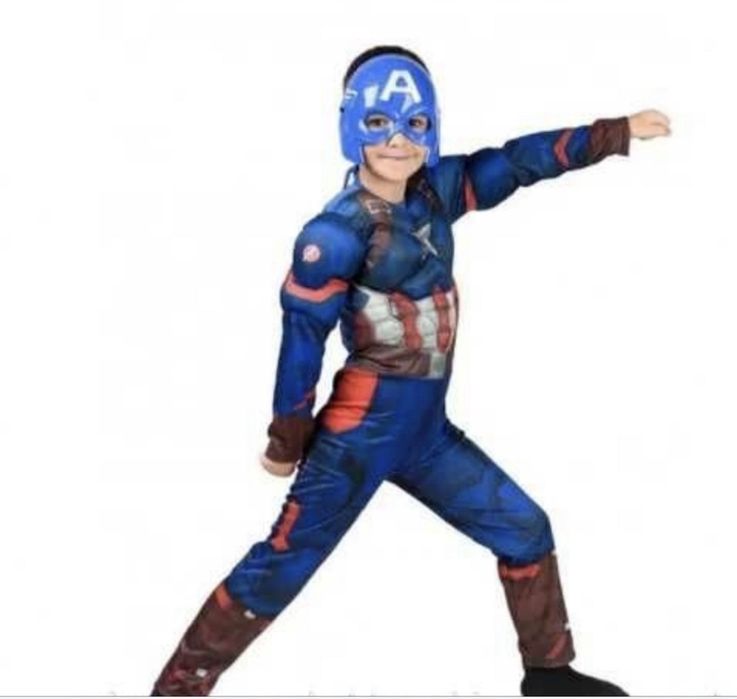 Костюм на Капитан Америка с мускули и маска
