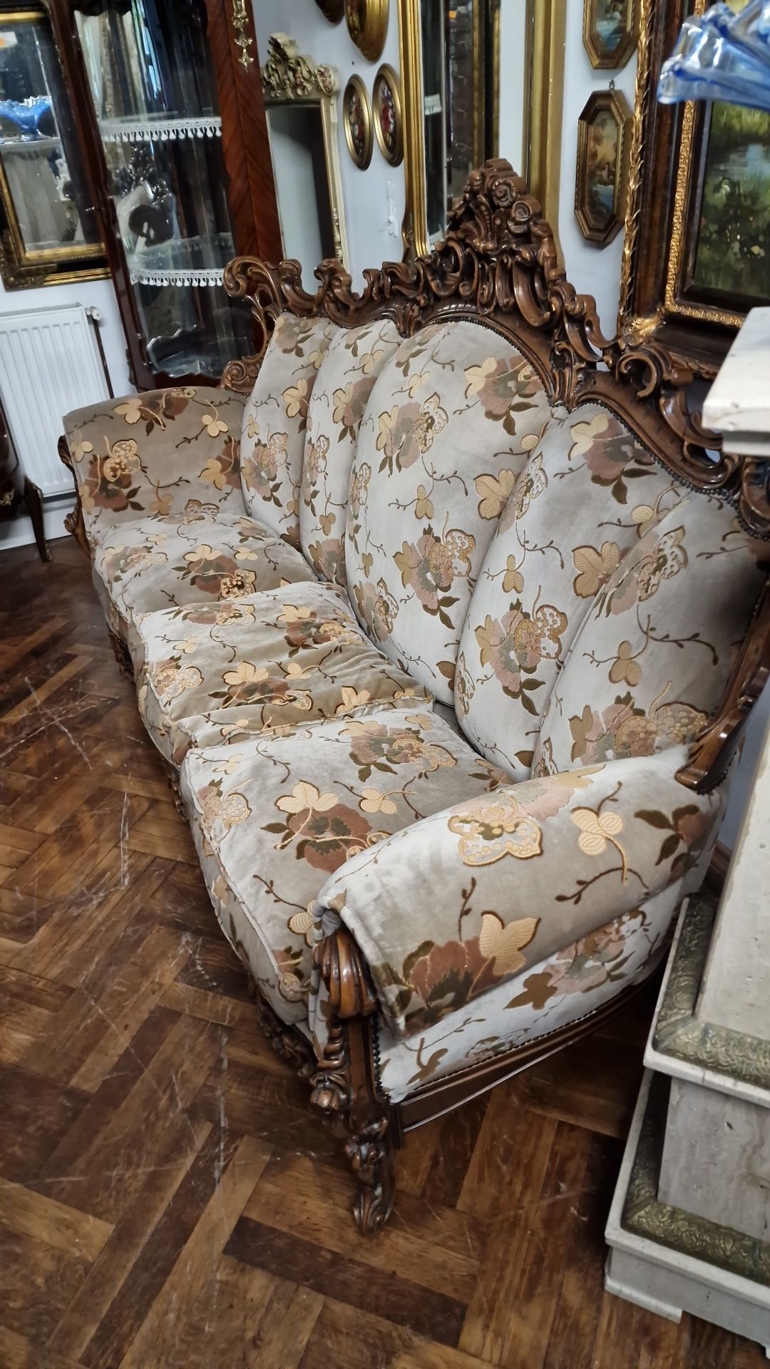 Set canapea si doua fotolii baroc  lemn de nuc
