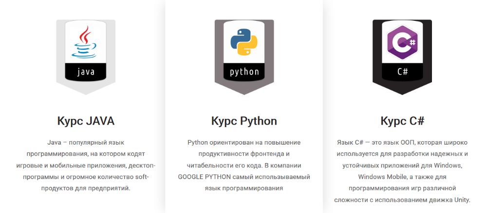 Курсы программирования JAVA PYTHON C++