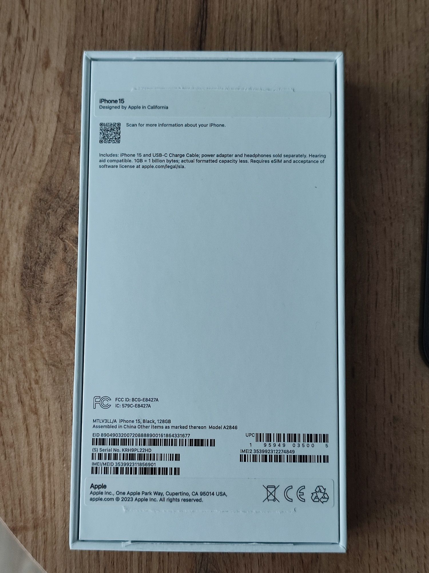 iPhone 15 Black 128GB Американская версия