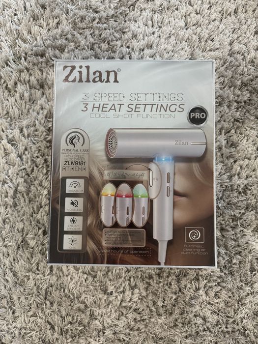 Uscător de păr Zilan cu 3 setări de temperatură nou, sigilat