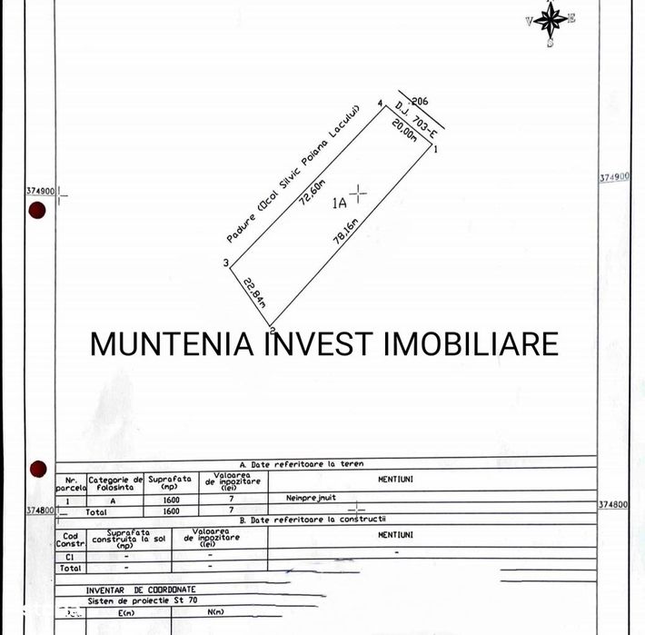 Teren intravilan 1600 mp. Com. Babana