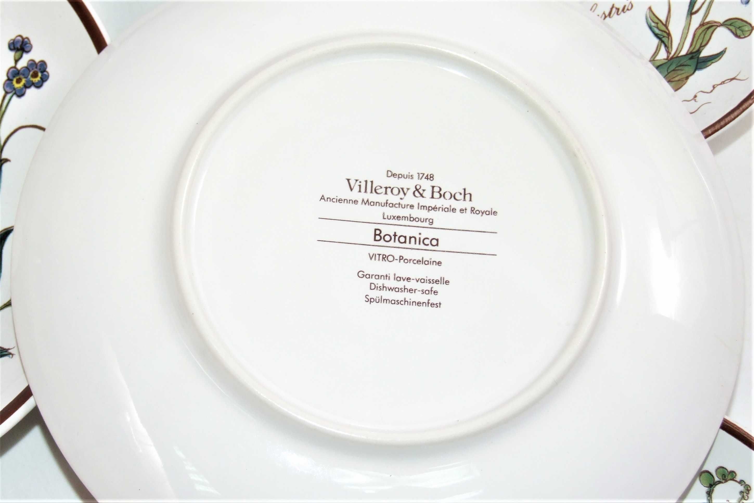 Set 8 farfurii Botanica Villeroy & Boch cu flori de "nu ma uita", NOU
