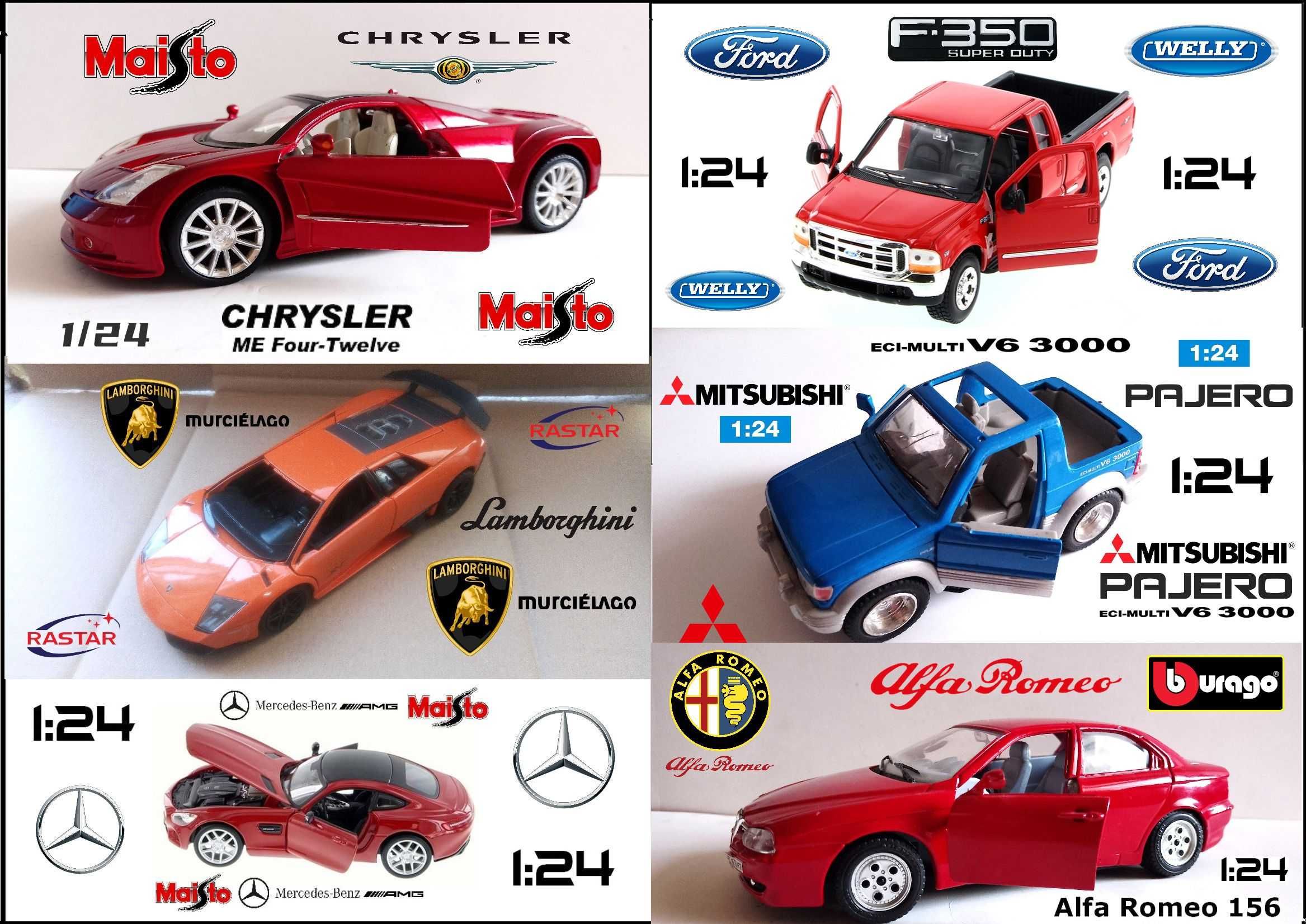 Chrysler, Ford F-350, Lamborghini, Mercedes AMG GT, PAJERO, Alfa 156