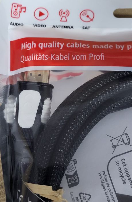 Cablu Hama HDMI Ethernet 3m, 4K, viteza mare, conectori auriti, nou