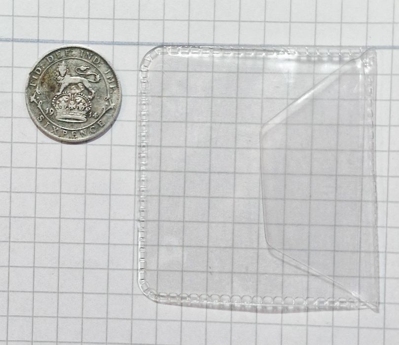 Monedă rară Sixpence 1914 – Regele George V – Argint Sterling 92,5%
