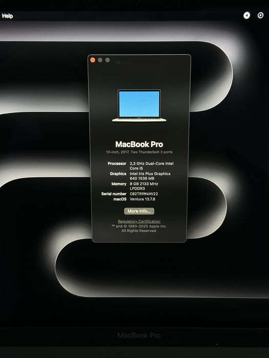 Macbook Pro Core i5 13 inch 8/128Gb