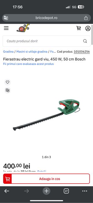 Set Foarfeca Electrica Bosch plus foarfeca Gardena