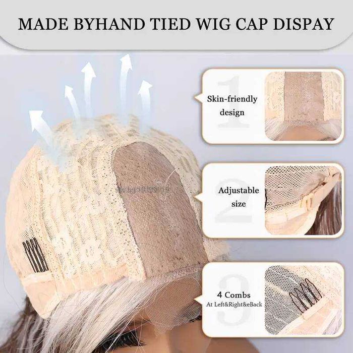 Ефектна омбре кафява перука с руси корени на път