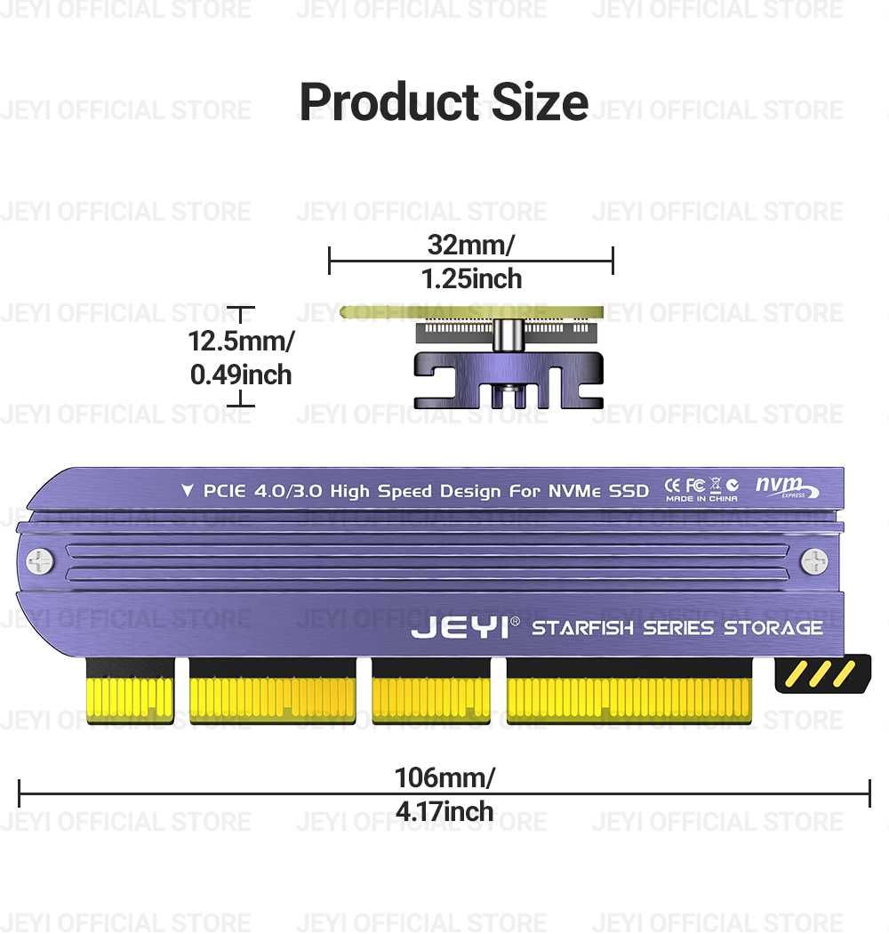 SSD NVME M.2 Pci-e адаптер JEYI с алуминиев радиатор