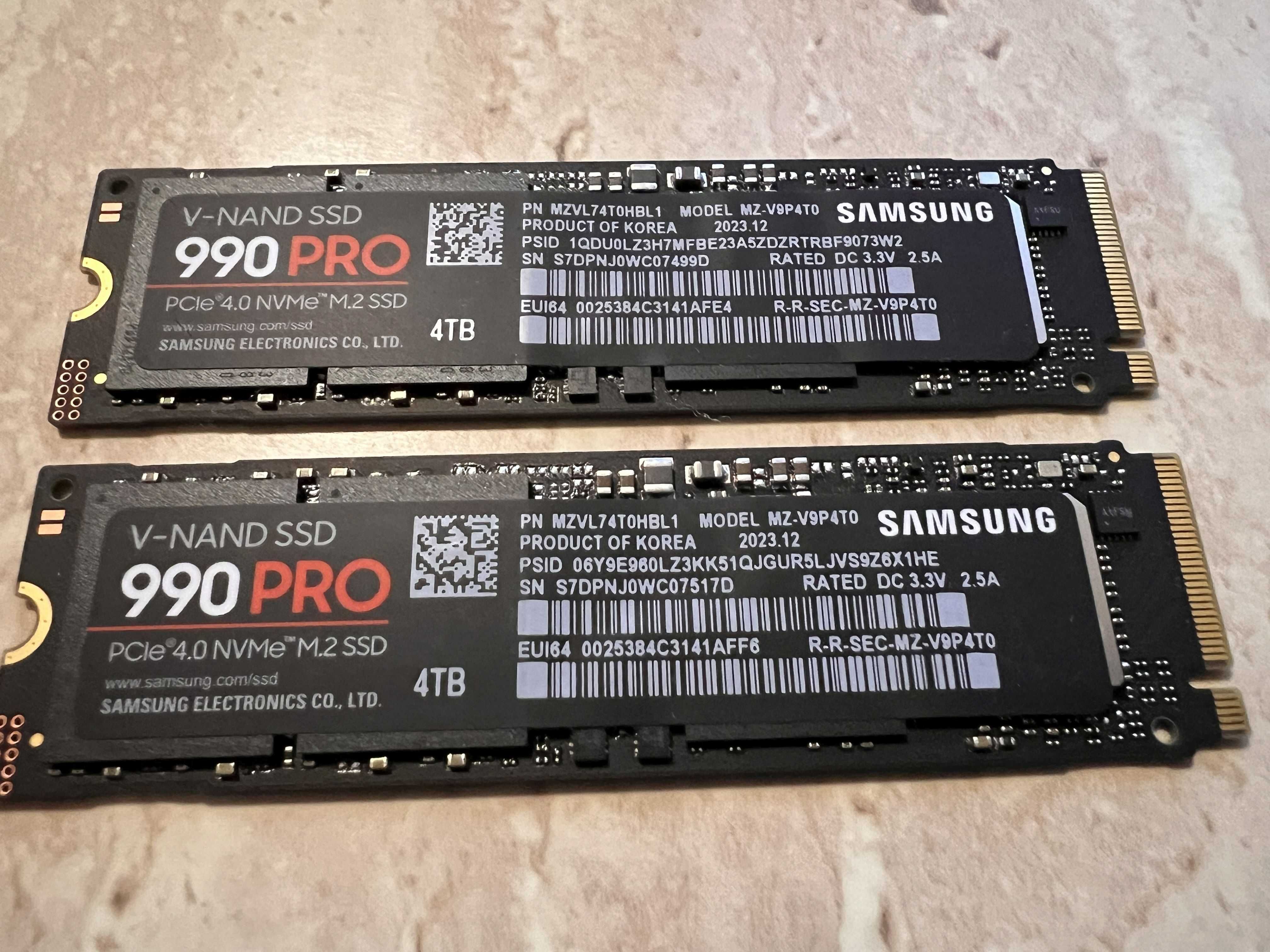 SSD Samsung 990 PRO 4TB NVMe Zero GB Zero min 7450MB/s Transp Zero
