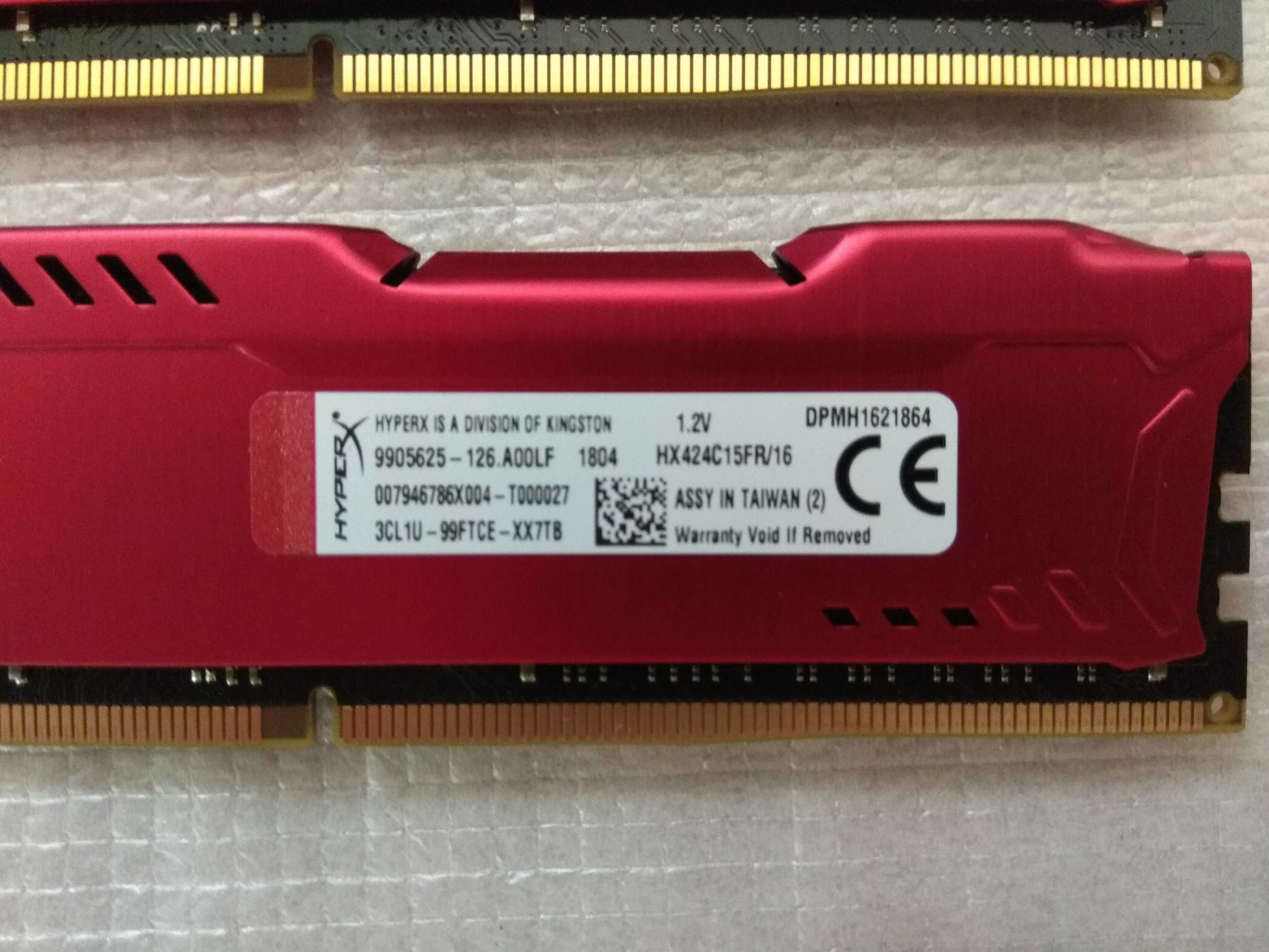 Продам ОЗУ HyperX Fury, 32Гб (2*16), DDR4, 2400 МГц, 19200 Мб/с.
