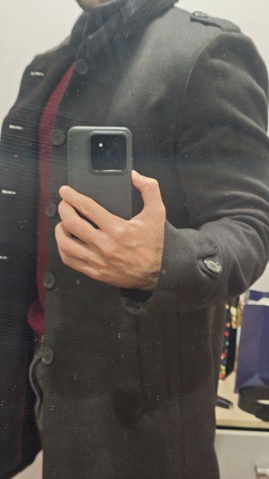 Сиво зимно палто