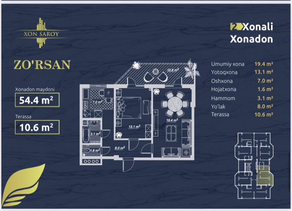 Хонсарой Новостройка Квартира Сотилади