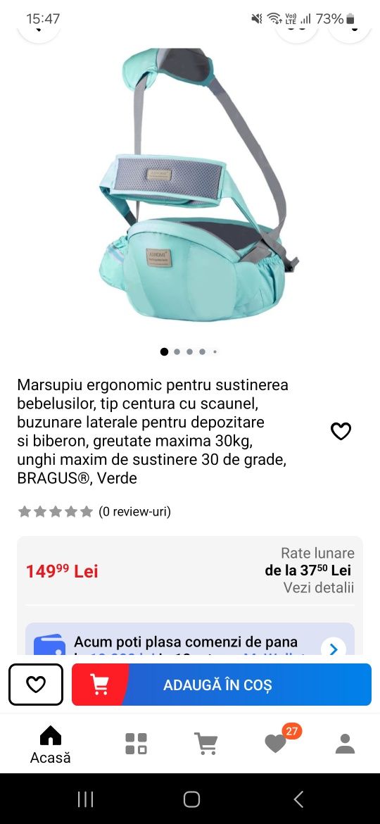 Vand marsupiu ergonomic