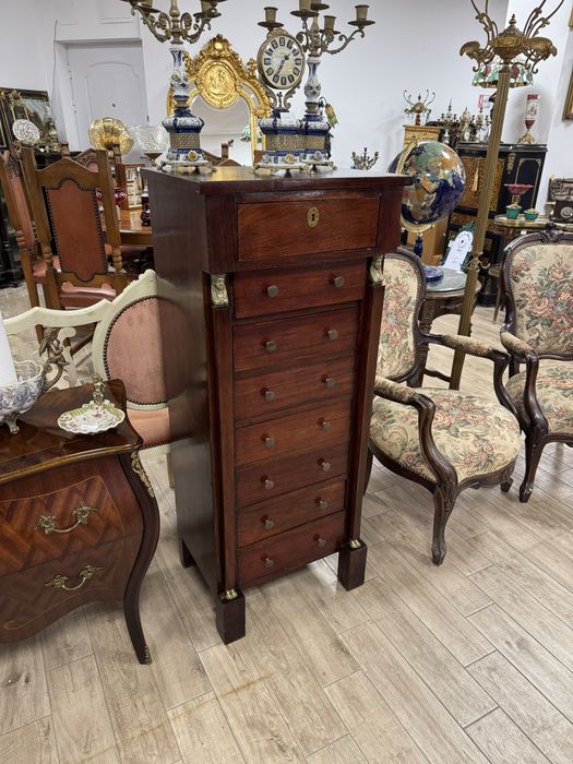 Saptamanal biedermeier din lemn masiv si elemente bronz