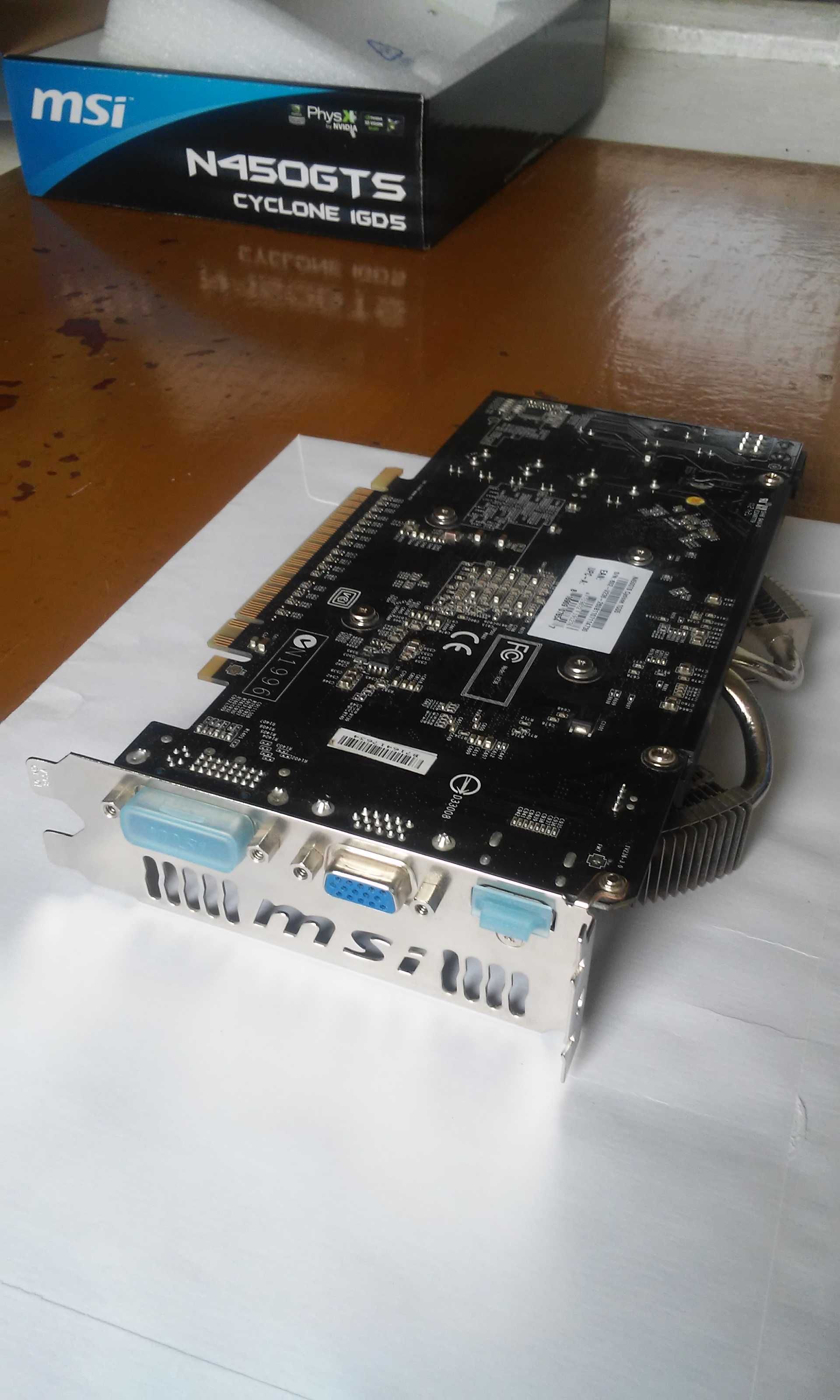 Видеоплата MSI N450GTS Cyclone 1GD5: PCI-E, DirectX 11, 1 ГБ (2012)