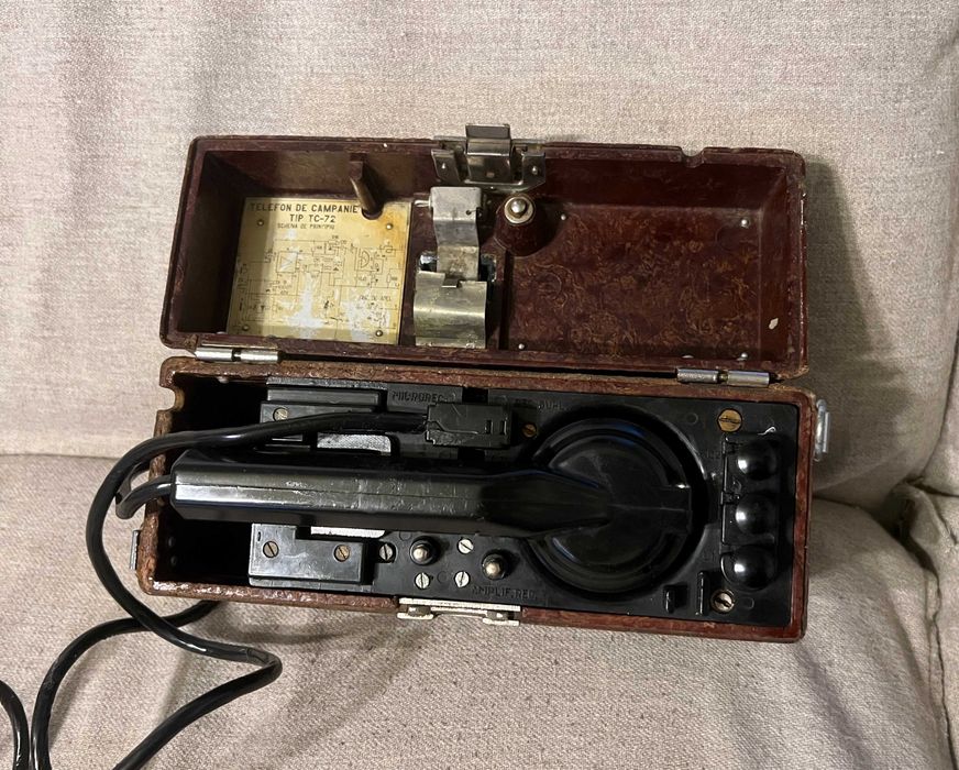 Telefon militar de campanie TC 72 model romanesc complet colectie
