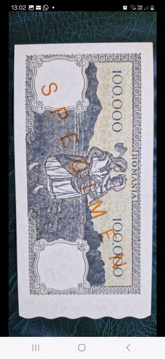 Bancnota 100.000 lei 1945 SPECIMEN