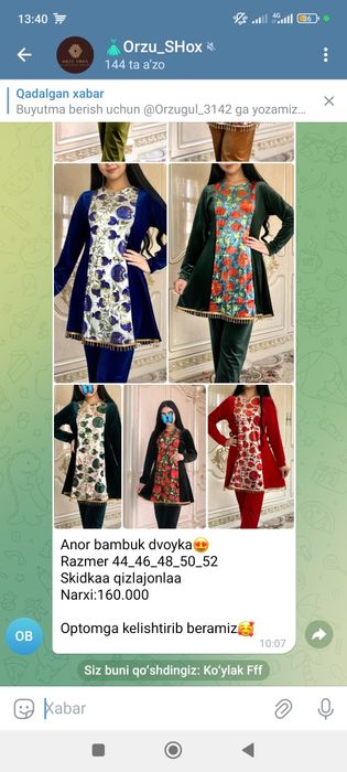 Jenskiy kiyimllar sotaman