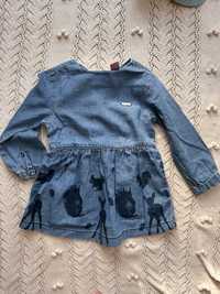 Rochita maneca lunga denim blugi 80 9 12 luni