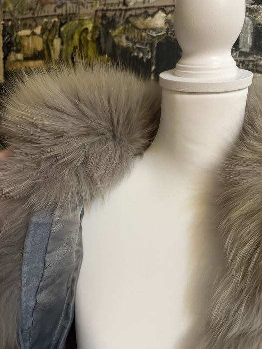 Haina din blana naturala de vulpe argintie marimea 38