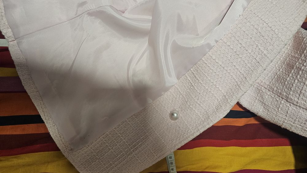 Sacou roz pudră elegant cu nasturi tip perle xl 42