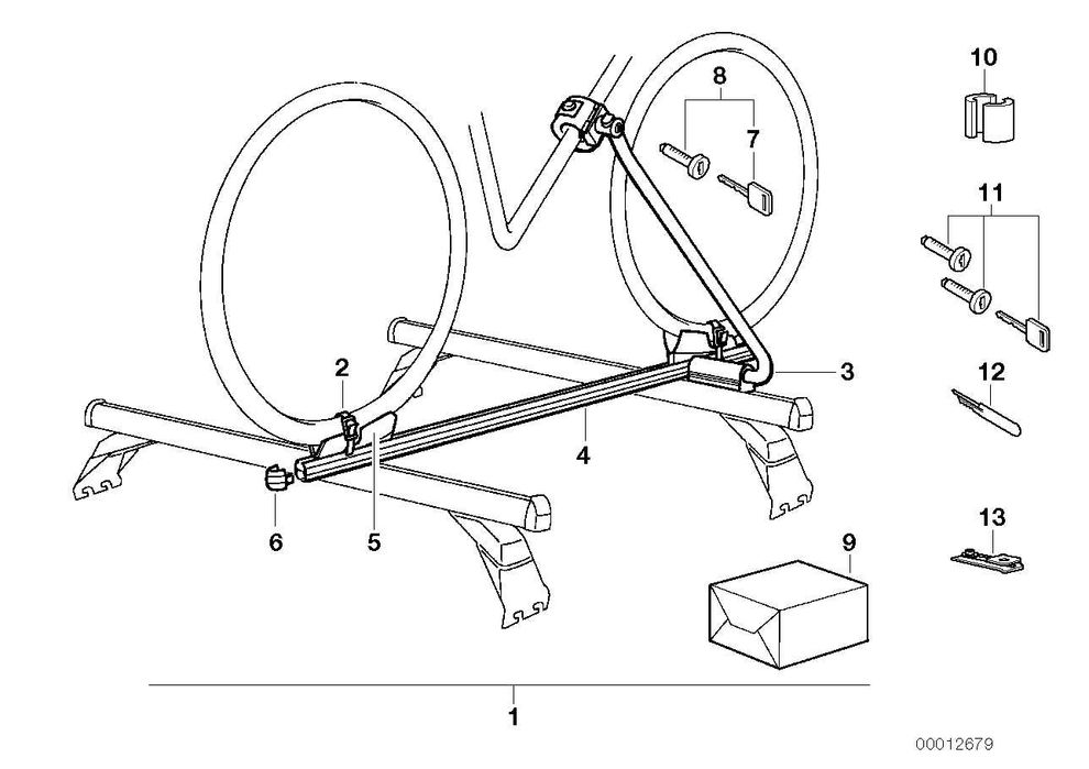Оригинални BMW стойки за велосипед / колело монтаж към греди на тавана