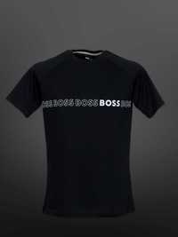 Hugo Boss бяла и черна тениска с ЩАМПА на гърдите M, L, XL, XXL