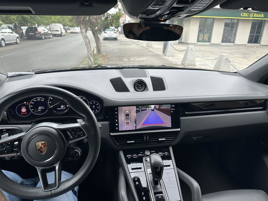 Porsche Cayenne ehybrid 2022, 40000 km, albastru exterior si piele gri
