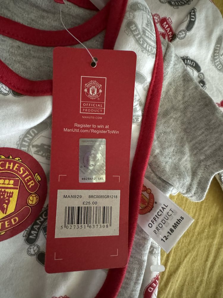 Подарък за бебе Ромпър на Манчестър Юнайтед Manchester United 12-18