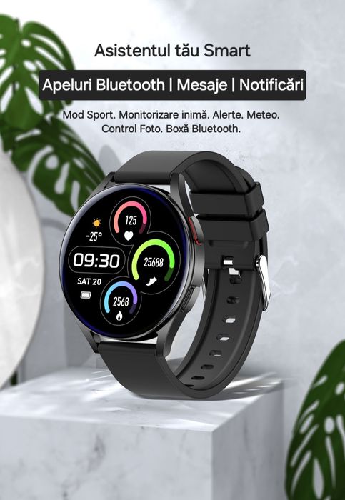 Smartwatch Active. Răspunde la apel pe ceas. Sănătate+Sport. Aplicații