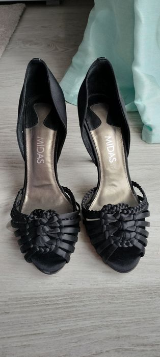 Sandale MIDAS, negru, piele și mătase