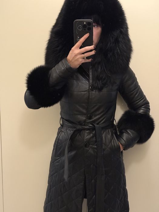 Geaca groasa , piele naturala , balana naturala marime S