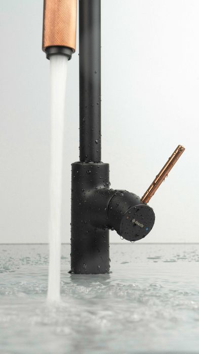 Черно меден Смесител за кухненска мивка с чучур за филтрирана 9700F