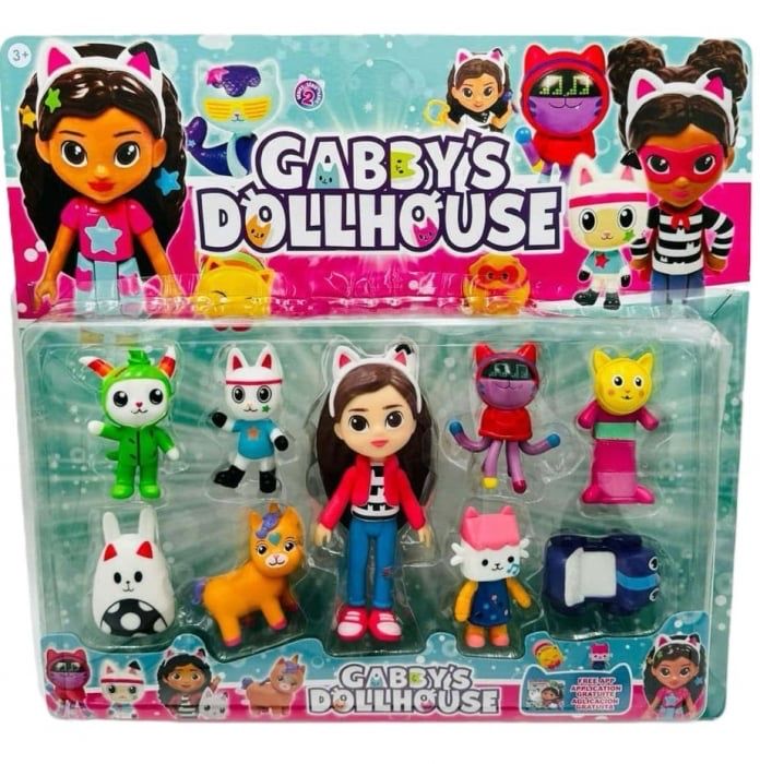 Set cu 9 figurine Gabby's Dollhouse, Casa Papusilor, NOU