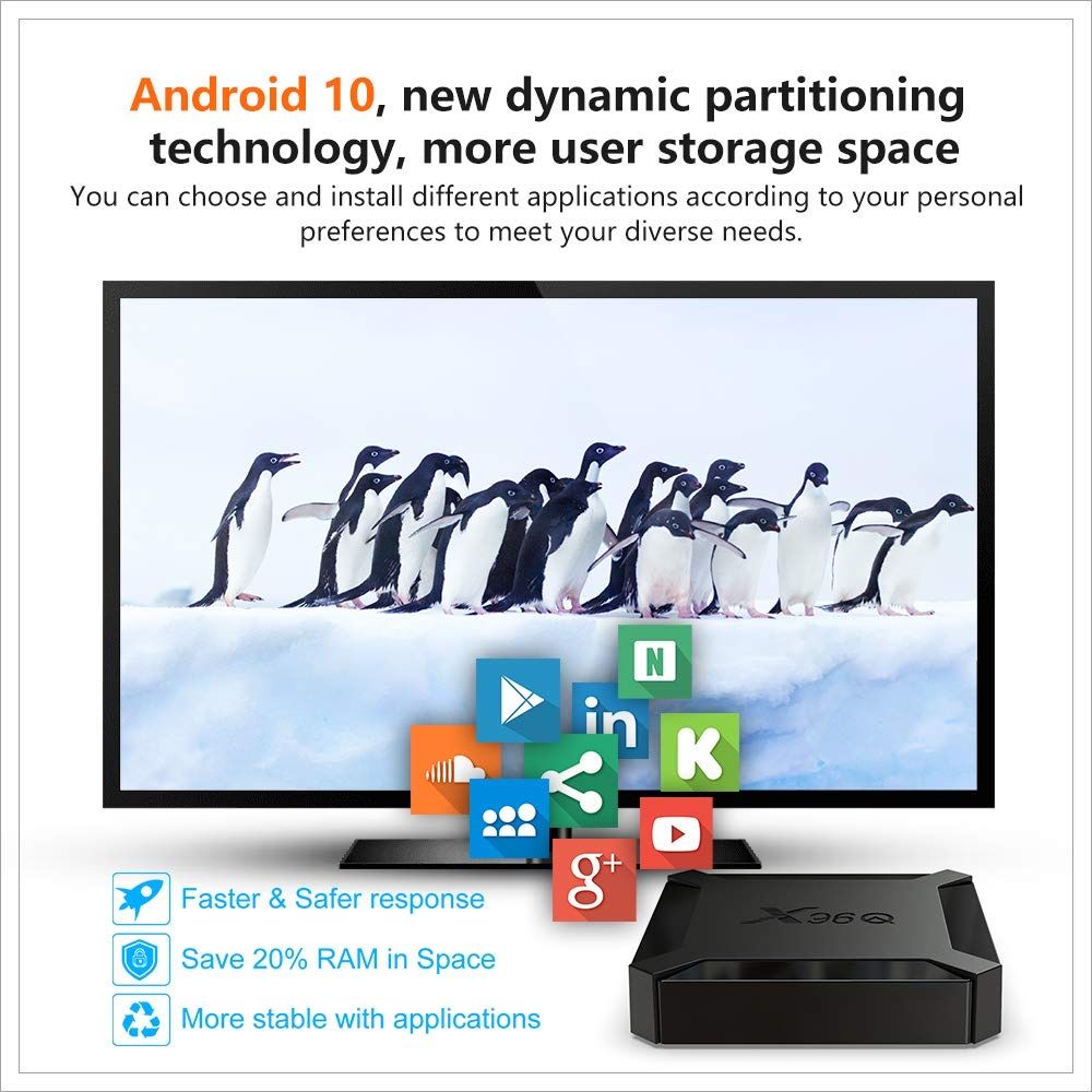 Android 10.0 TV Box X96Q,2GB RAM/16GB ROM Allwinner H313 Quad-Core