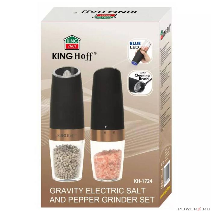 Set 2 rasnite pentru sare si piper, electrice, activare automata,