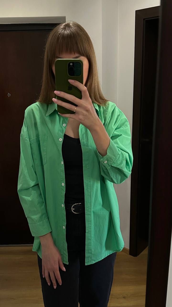 Зелена риза oversize