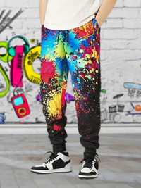 pantaloni sport barbat multicolor marimea L POLIESTER 100%