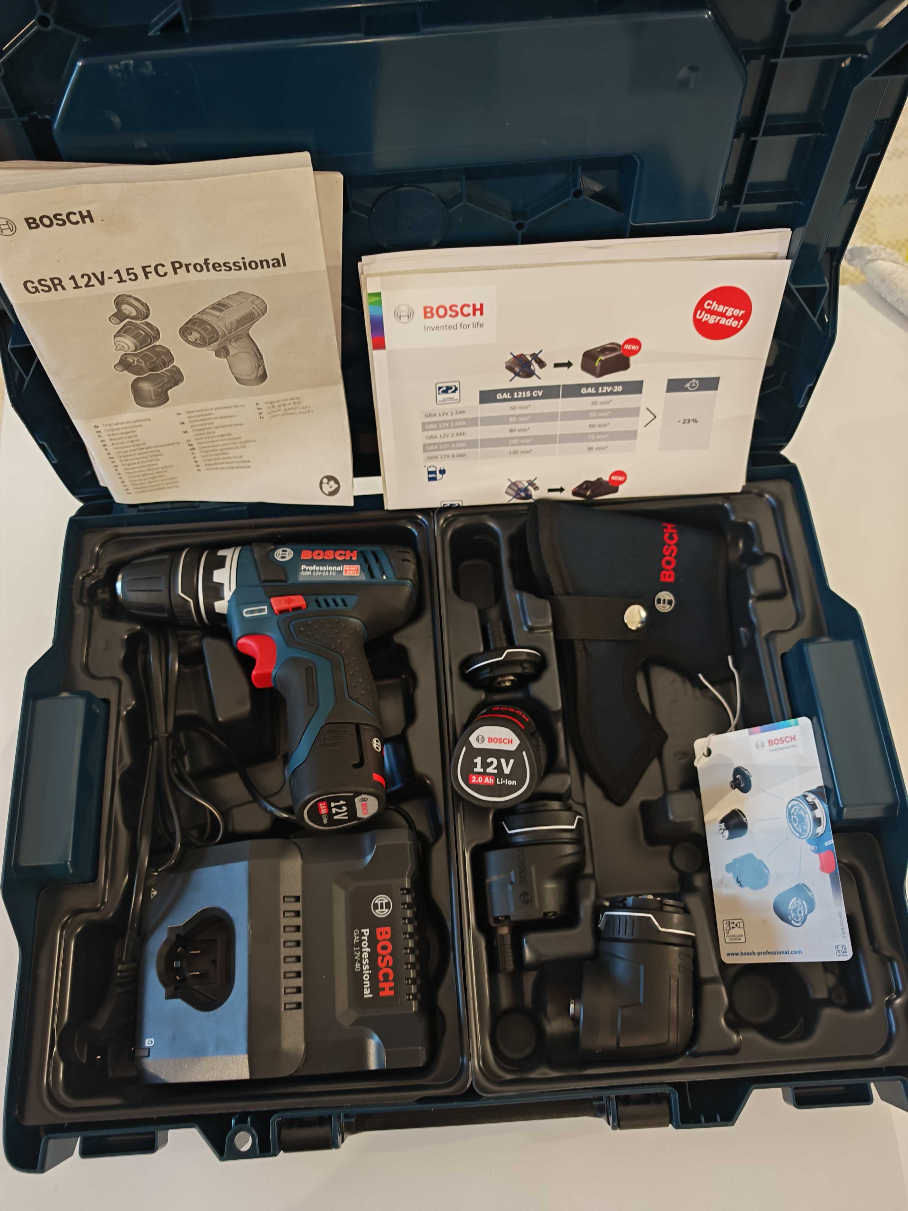 Акумулаторен винтоверт BOSCH GSR 12V-15 с 2 батерии, 2Ah, 12V