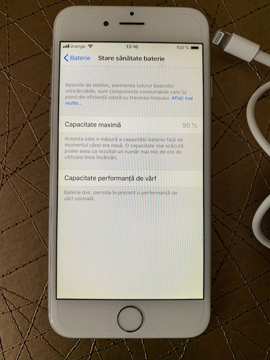 Telefon iphone 6 64gb baterie buna cu incarcator si cablu usb.