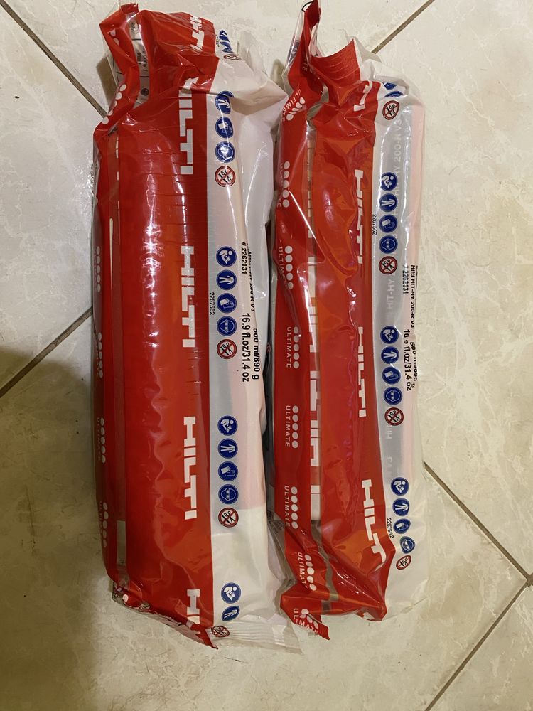 Анкерна смола HILTI HIT-HY 200-R 500ml и клинови дюнели HILTI
