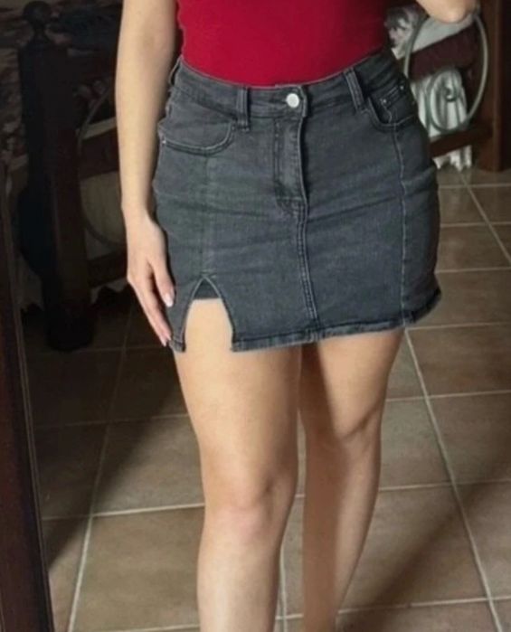 Fusta pantalon denim