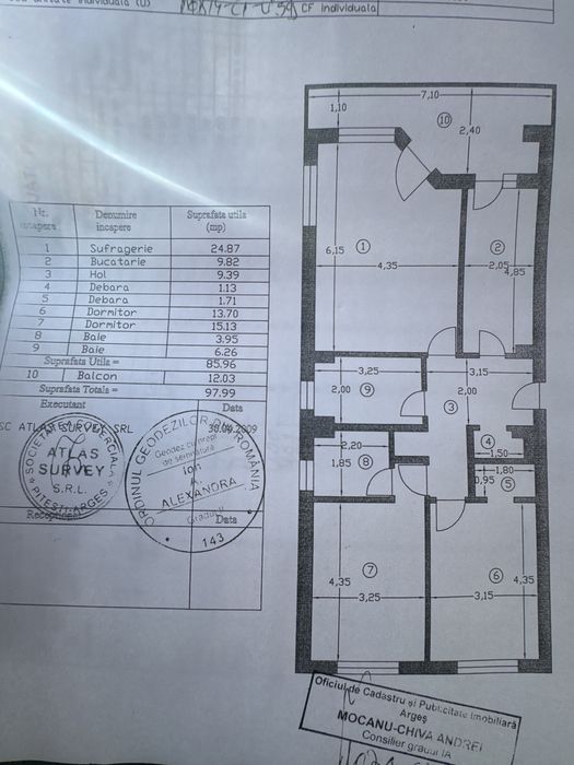 Vand apartament 3 camere central