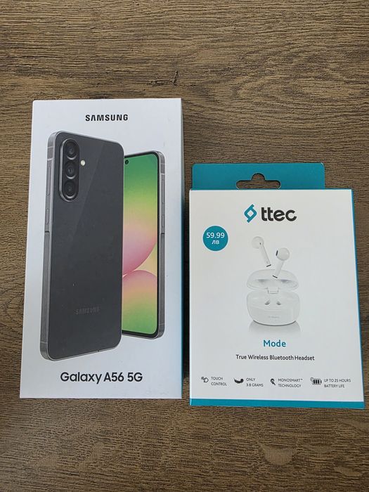 Нов Samsung Galaxy A56 8GB RAM/128GB и безжични слушалки