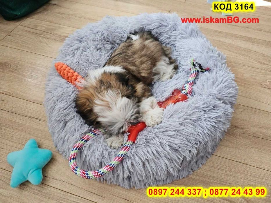 Меко пухено гнездо кръгло легло за куче или котка, кучета, котки -3164